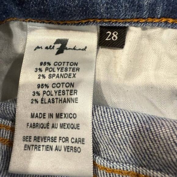 7 For All Mankind High Waist Ankle Skinny Denim Jeans Women’s 28 Blue Button Fly - Picture 8 of 9